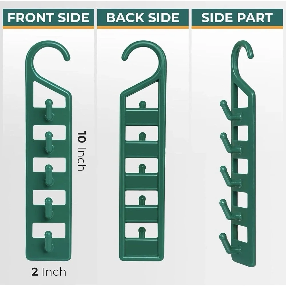 CraftyCrocodile Space Saving Hangers for Clothes - 4 in Pack, Heavy Green